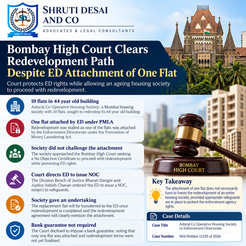 Bombay High Court Balances Redevelopment and ED Attachment of Flat